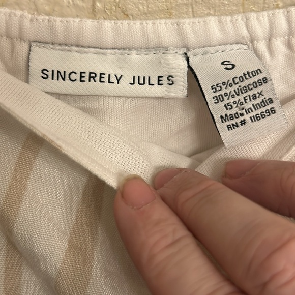 Sincerely Jules Women Short Sleeve Geometrical Pattern Tan Dress Cutout Size Sm - Picture 7 of 7